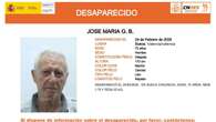 Sin rastro de Jose María G. B., un hombre mayor de 72 años desaparecido en València