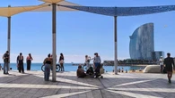 Geometría de luces en la Barceloneta