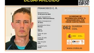 Activada una alerta para encontrar a Francisco C. R., un hombre de 39 años desaparecido en València