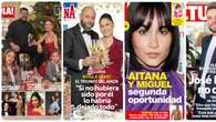 Simeone en familia, Rosa López con Iñaki, Aitana con Bernardeau y J. M. Almoguera, en portada