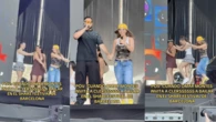 El divertido momento de Omar Montes al subir al escenario a una creadora de contenido: “¿Es un baile de fin de curso?”