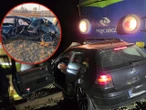 Służby w akcji Kierowca staranował rogatki i uciekł. Pociąg wbił się w auto na torach