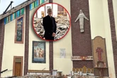 Pożar strawił kościół Pokruszony beton w miejscu ołtarza, dziura w ścianie w miejscu tabernakulum. Ten widok łamie serce
