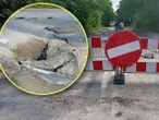Utrudnienia Ogromna wyrwa i drogowy paraliż. Utrudnienia po awarii wodociągu