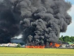 Pożar w Chorzowie Chorzów spowity dymem. Kilkanaście zastępów walczy z żywiołem