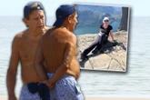 ZDJĘCIA PAPARAZZI Jan Englert samotnie snuje się po plaży. Beata Ścibakówna wybrała wakacje na zimnej północy