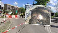 Śląskie Gigantyczna dziura w mieście! Asfalt zapadł się na kilka metrów [ZDJĘCIA]
