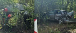 Groźny wypadek Pijany 63-latek roztrzaskał hondę na drzewie. Rannego zabrał śmigłowiec