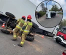Wypadek w Bońkach Groźne zderzenie trzech pojazdów. Ciągnik i auto na boku