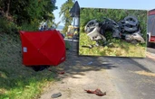 Tragedia na drodze Na drodze został tylko jego but. Motorowerzysta zginął w zderzeniu z fordem! [ZDJĘCIA]