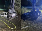 JEST ŚLEDZTWO Młody kierowca wypadł z BMW i zginął. Jego auto stanęło w płomieniach