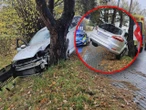 Grożą mu poważne konsekwencje Pijany Ukrainiec rozbił auto na drzewie! Szokujące tłumaczenie. "Rano wypiłem jedno piwo"