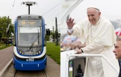 Tramwaj ma kolory Watykanu W Krakowie papież Franciszek podróżował tramwajem. Bydgoska Pesa jeździ tam do dziś
