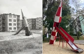 Plac zabaw Kultowy plac zabaw ma już 65 lat. Rakieta i gazik nadal zachwycają