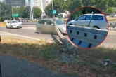 Na miejscu policja Latarnia spadła na jadący samochód! To działo się chwilę wcześniej. Szok w Krakowie …