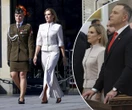 Nowa stylizacja pierwszej damy Stylowo i z klasą! Marta Nawrocka w kostiumie z rozszerzanymi nogawkami skradła show podczas Święta Wojska Polskiego [ZDJĘCIA]