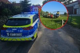 Dramat na drodze! Motocyklista potrącił bliźniaczki. Śmigłowiec LPR w akcji