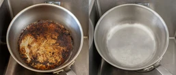 Triki na kuchenne wpadki Postaw przypalony garnek z wodą na gazie i wsyp 4 łyżki. Spalenizna odpadnie bez szorowania. Czyszczenie przypalonego garnke