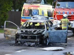Wstrząsające! Truskaw. Auto stanęło w ogniu, kierowca się palił. Lądował śmigłowiec LPR