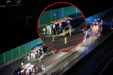 Wypadek Wypadek na S7. Wjechał na remontowaną drogę. Wielka ciężarówka runęła na bok