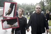 Co za sceny na cmentarzu! Narzeczona Zamachowskiego boso na pogrzebie Joanny Kołaczkowskiej. Gabriela Muskała …