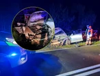 Dramat na drodze! Makabra na drodze. Audi huknęło w przepust, z auta wypadli ludzie!