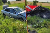 Tragedia na drodze Śmiertelny wypadek pod Morągiem. BMW zmiażdżyło Opla!