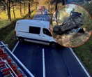 Przerażający widok! Koszmar na drodze! Audi jak zgnieciona puszka. 29-latek zginął pod Polkowicami [ZDJĘCIA]