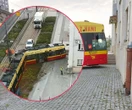Szokujący wypadek Tramwaj wykoleił się po zderzeniu i stanął tuż przed budynkiem! "To cud, że nikt nie został ranny"