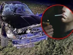 Wypadek Próbował zapalić papierosa za kierownicą. Auto wylądowało w rowie