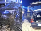Wypadek Kompletnie pijany 19-latek roztrzaskał volkswagena. Został poważnie ranny