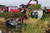 Wstrząsające! Makabra pod Wieluniem. Samochód zatonął w stawie, w środku zwłoki dwóch mężczyzn
