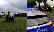 GROŹNY WYPADEK Bus uderzył w drzewo, sześć osób rannych. Lądował śmigłowiec LPR
