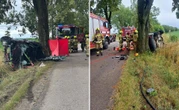 Horror na drodze! Hyundai roztrzaskał się na drzewie. Kobieta zginęła w wypadku pod Giżyckiem