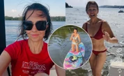 Odważnie! 57-letnia Anna Popek wskoczyła w bikini i na SUP-a. "Jeszcze się utopisz!"