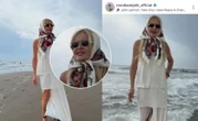 Z chustą pod brodą Olejnik z chustą pod brodą. Tak pokazała się w Wenecji