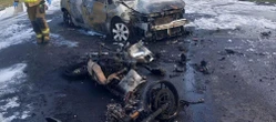 Koszmarny wypadek 19-latka zderzyła się z motocyklistą na drodze krajowej. Pojazdy doszczętnie spłonęły