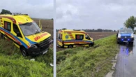 Ambulans wypadł z drogi i dachował. Ratownicy w szpitalu