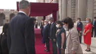 Los Reyes reciben al presidente de Corea del Sur en el Palacio Real