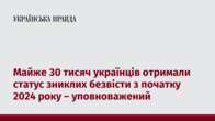 Майже 30 тисяч українців отримали статус зниклих безвісти з початку 2024 року – уповноважений