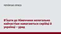 В'їхати до Німеччини нелегально найчастіше намагаються сирійці й українці – уряд