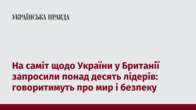 На саміт щодо України у Британії запросили понад десять лідерів: говоритимуть про мир і безпеку