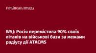 WSJ: Росія перемістила 90% своїх літаків на військові бази за межами радіусу дії ATACMS