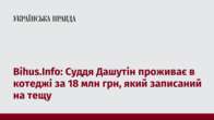 Bihus.Info: Суддя Дашутін проживає в котеджі за 18 млн грн, який записаний на тещу