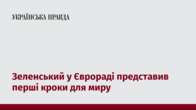 Зеленський у Єврораді представив перші кроки для миру