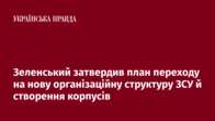 Зеленський затвердив план переходу на нову організаційну структуру ЗСУ й створення корпусів