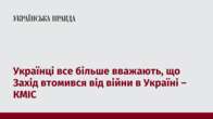 Українці все більше вважають, що Захід втомився від війни в Україні – КМІС