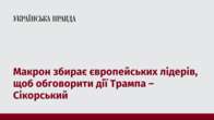 Макрон збирає європейських лідерів, щоб обговорити дії Трампа – Сікорський