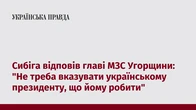Сибіга відповів главі МЗС Угорщини: "Не треба вказувати українському президенту, що йому робити"