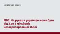 МВС: На руках в українців може бути від 2 до 5 мільйонів незадекларованої зброї